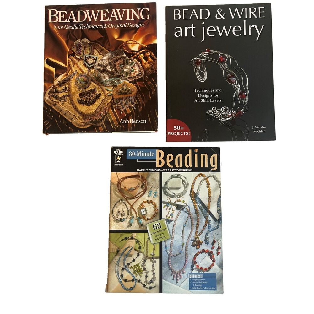 Beading Craft Books Lot Of 3 Bead Weaving Wire Art Jewelry 30 Minute Projects